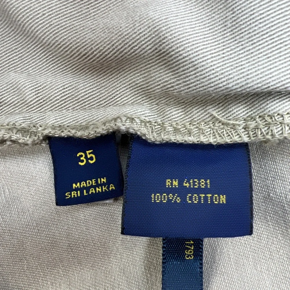 Polo‎ Ralph Lauren Classic Fit Khaki 100% Cotton Short Preppy Golf Size 36